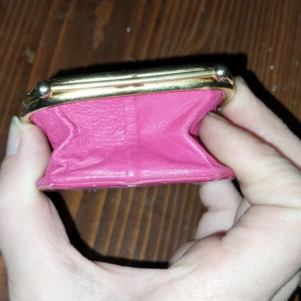 Vtg. Christian Dior Pink Expandable Coin Purse